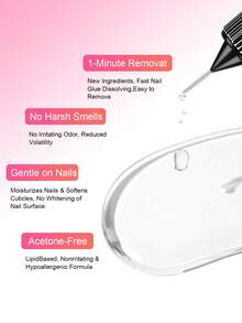 GLOZ 20ml Pinpoint Nail Glue Remover For Press On, Multi-Functional Remover For Nail Tips, Gentle Glue Remover For Gel X Nails, Non-Acetone Nail Polish Remover