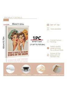 1 件复古美容院墙壁艺术、有趣的植物女士墙壁艺术“是的，我确实需要所有这些植物”，复古徒步旅行艺术印刷露营艺术励志山地艺术、卧室装饰、客厅装饰、办公室装饰、宿舍装饰、浴室装饰、墙壁艺术、墙壁装饰、家居装饰、房间装饰、帆布墙壁艺术、海报、带框架的墙壁艺术、可选框架 - 彩色 - 查看 8