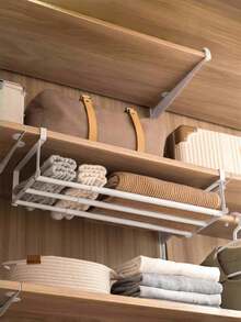 1pc Expandable Shoe Rack, Home Adjustable Shoe Cabinet With Layered Shelves, Hanging Storage Basket, Cabinet With Divider Shelves, Space-Saving Layered Shelves For Storing Shoes In Home Cabinets, Hanging Storage Rack - Multicolor - View 6