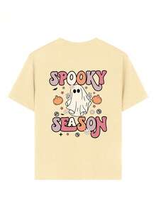 Tween Girl - Halloween Funny Graphic Print T-Shirt, Fashionable Kids Halloween Outfit