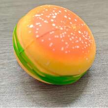 5 piezas de juguetes apretables realistas de hamburguesa: elásticos, con un fuerte rebote, pueden aliviar el estrés para adultos - Multicolor - Ver 8