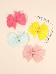 24 piezas de pinzas para el cabello con moños de colores para niñas, clips de fibra de poliéster multicolor perfectos para adolescentes como decoración del cabello para el atuendo diario, accesorios de cabello versátiles