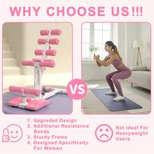 Deep Squat Machine For Home-Glutes Trainer Machine With Resistance Bands Squat Assist Trainer For Core & Legs Workout Ideal For Home Gym, Apartment & Office - 粉色 - 查看 6