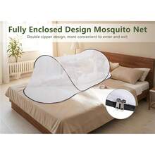 Gugxiom 78 * 32 * 22 Pulgadas Tienda, Mosquitera Plegable Portátil, Camping con Fondo de Red, para Cama Camping Viaje Patio (Negro con Fondo) - Negro con fondo - Ver 12