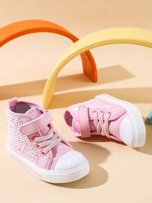 Trampki dla małych dziewczynek, wysokie, płócienne, codzienne, z błyszczącymi, zmieniającymi kolor cekinami