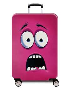 1件300克/平方米趣味表情系列印花图案，加厚行李箱保护套，加厚行李箱配件。适用于商务旅行、度假、旅行、行李托运和返校。为您的行李箱增添色彩。适用于20-28英寸的行李箱。 - 灰色 - 查看 29