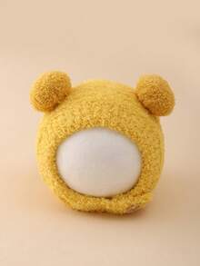 婴儿毛绒冬季无檐便帽，适合男婴和女婴