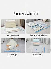 1/5/6pcs Super Large Vacuum Compression Storage Bags, High Quality Clear Bags For Travel Essentials, Clothes, Bedding, Blankets, Manual Vacuum Pump Compression Bag Set, No Electricity Required - Multiple Specifications - View 9