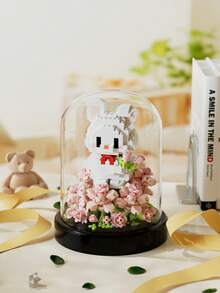 6 Stile (0-6 Zoll) süße Bauklötze für Haustiere, hergestellt aus ABS-Kunststoff, Haustier-Garten-Bauklötzchen-Serie, kleine Tier-Bauklötzchen-Serie, süßer Stil, verschiedene Farben, Formen wie Blumen, Bären, Hasen, Füchse, Grauwölfe usw. Tischdekoration, Raumdekoration, Dekorationsartikel