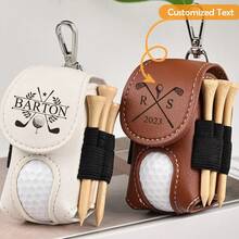 1pc Customized Golf Bag, Personalized Fashion Golf Bag, Ball Stand, Leather Golf Tag, Customized Golf Ball Marker, Mini Golf Ball Rack, Leather Golf Travel Bag, Premium Golf Gift, Customized Engraved Leather Golf Bag Tag Gift (With Golf Ball Stand), Personalized Golf Ball Stand, Customized Golf Accessories, Groomsman Gift, Men's Golf Gift, Women's Golf Gift,Chic Autumn,Graphic Print - Multicolor - View 3