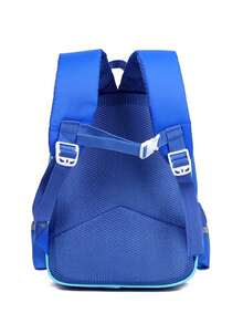 1个背包，适合男孩小学、初中和高中学生，可爱汽车图案，轻便硬壳背包，减少负重，保护背部，返校季背包手提包 - 藍色 - 查看 8