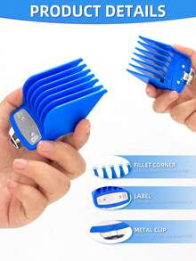 10pcs Universal Hair Clipper Guard Comb Guide Comb Accessory Set, Compatible With Hair Clippers, Hair Clipper Combs, Hair Guide Combs, Back To School, Travel Vacation Essentials, Women's Hair Styling Accessories - Multicolor - View 4