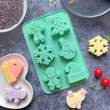 6腔圣诞老人礼物、圣诞树、铃铛、雪花硅胶模具、蜡烛、肥皂DIY工艺模具、礼品模具 - 米粉紅藍萬聖節 - 查看 8