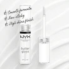 NYX 黄油唇彩 54 糖玻璃 0.27 盎司/8 毫升 彩妆唇彩唇彩透明光泽配方微妙的光泽轻盈质地多功能饰面非常适合分层女朋友妻子母亲朋友生日毕业派对旅行露营户外学校校园旅行节日周年纪念秋季秋季万圣节秋季造型 - 54 Sugar Glass - 查看 2