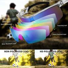 FEISEDY Gafas de sol deportivas polarizadas para niños y niñas TR90 marco niños adolescentes ciclismo lentes de sol B2454 - Blanco-azul - Ver 8