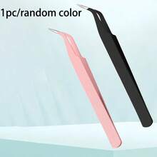 Juego de 4 pinzas de acero inoxidable de colores, herramienta portátil para dar forma a las cejas y eliminar el vello, pinzas para cejas de acero inoxidable en color morado, set de herramientas de maquillaje para extensiones de pestañas, dar forma a las cejas, depilar la barba y herramientas auxiliares para pestañas postizas (morado, rosa, negro)