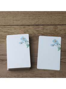 20张/套圆角空白DIY绘画卡、厚纸板贺卡、花卉图案卡、白卡纸礼品卡、手写祝福卡 - 彩色 - 查看 30