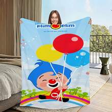 Warm Cartoon Soft Plush Cute Blanket Suitable For Sofa Living P-Plim Room Office  Bedroom Travel Plim Gift Flannel (3) - 白色 - 查看 2