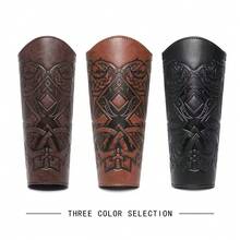 Faux Leather Armor Medieval Gloves Wristband Viking Arm Guards LARP Accessories Wide Bracelet Arm Armor Cuffs Men Costume Accessories