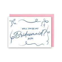你愿意做我的伴娘吗？卡片，伴娘邀请卡，简单的伴娘卡，送给亲密朋友的简单卡片，简洁优雅 - 彩色 - 查看 8