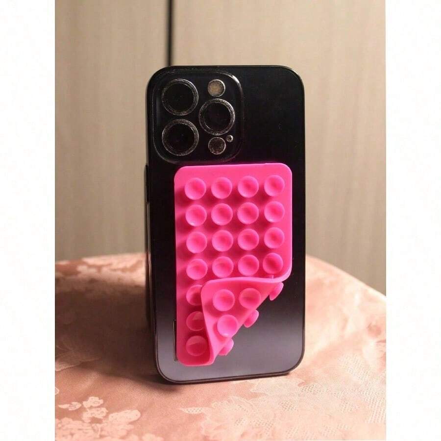 1Pc Silicone Suction Silicone Suction Cups Square Phone Case Back Silicone Suction Cups 28pcs Large Suction Silicone Cell Phone Suction Cups Silicone Suction Phone Case Card Holder Card Holder Wallet Business Card Holder Credit Card Holder Card Holder Women For Women For Men Compatible With IPhone, Android Phone, Gift For Birthday, Family, Friends Phone Holder, Phone Stand, Phone Accessories - Màu Hồng Tươi - Xem 1