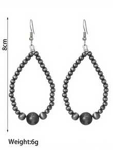 2Pcs Vintage Classic Teardrop Beaded  Women's Earrings Suitable For Daily Party Gifts - Nhiều màu - Xem 5