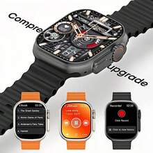 Reloj súper inteligente Ultra2 R80, reloj deportivo multifuncional, batería incorporada y múltiples correas, reloj digital, carga inalámbrica y llamadas Bluetooth, monitorea hasta 100 modos deportivos, compatible con Android e iOS, adecuado para hombres y mujeres. - Negro - Ver 3