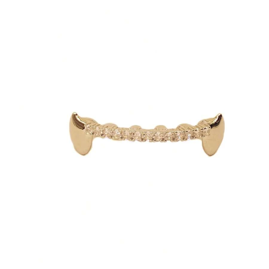 Grills For Your Teeth Gold Grills For Teeth Hip-Hop Higer Tooth With Zirconia Decoration Hip-Hop Jewelry Gift - 金色 - 查看 1