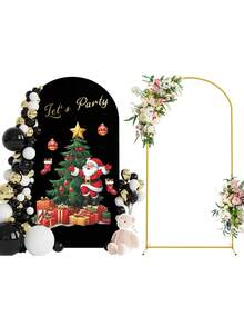 3pcs/Christmas Arch + Black Background Cover 5.9ft Spandex Stretch Fit Model,Wedding Arch Stand Cover Domed Design Chiara Arch Cover Stretchy Background Fabric Suitable For Winter Holiday Birthday Party Special Ceremony Banquet Decoration Wide Use - Multicolor - View 9