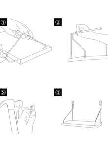 1 Peça [Com Gancho] Prateleira Flutuante Montada na Parede, Sem Necessidade de Perfuração, Diversos Tamanhos para Sala de Estar, Escritório, Quarto, Bottom de TV, Suporte de Armazenamento Suspenso