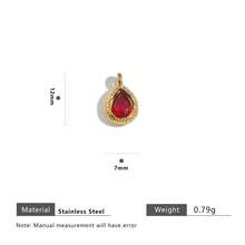 5个不锈钢金色多色玻璃水晶水滴吊坠，DIY耳环、手链饰品制作材料，女士饰品配件，DIY手工饰品 - 水滴吊墜 - 查看 11