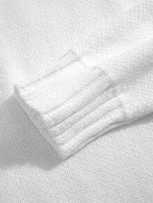 Men Plus Size Turtleneck Dropped Shoulder Casual Solid Color Loose Pullover Sweater , Fall Winter