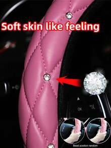 1 Stück PU-Leder Lenkradabdeckung in Kronenform, passend für 14,5-15 Zoll Lenkrad, universelles Auto-Zubehör, atmungsaktiv und rutschfest, warm im Winter und kühl im Sommer, langanhaltend, Damen-Innenraumdekoration - ohne Innenring, einfache Montage, passend für viele Automodelle - Stil A - Übersicht 2