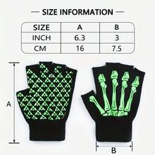 Guantes de media mano con patrón de calavera y esqueleto de calidad para hombres, guantes para parejas - Rosa Fucsia - Ver 5