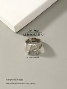 Men's Personalized Hip Hop Alphabet Fashion Street Cool Ring - No Gift Box