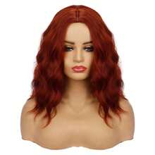 100% Bio Organic Super Natural Short Wig 40cm - Màu Đỏ Sâu - Xem 1