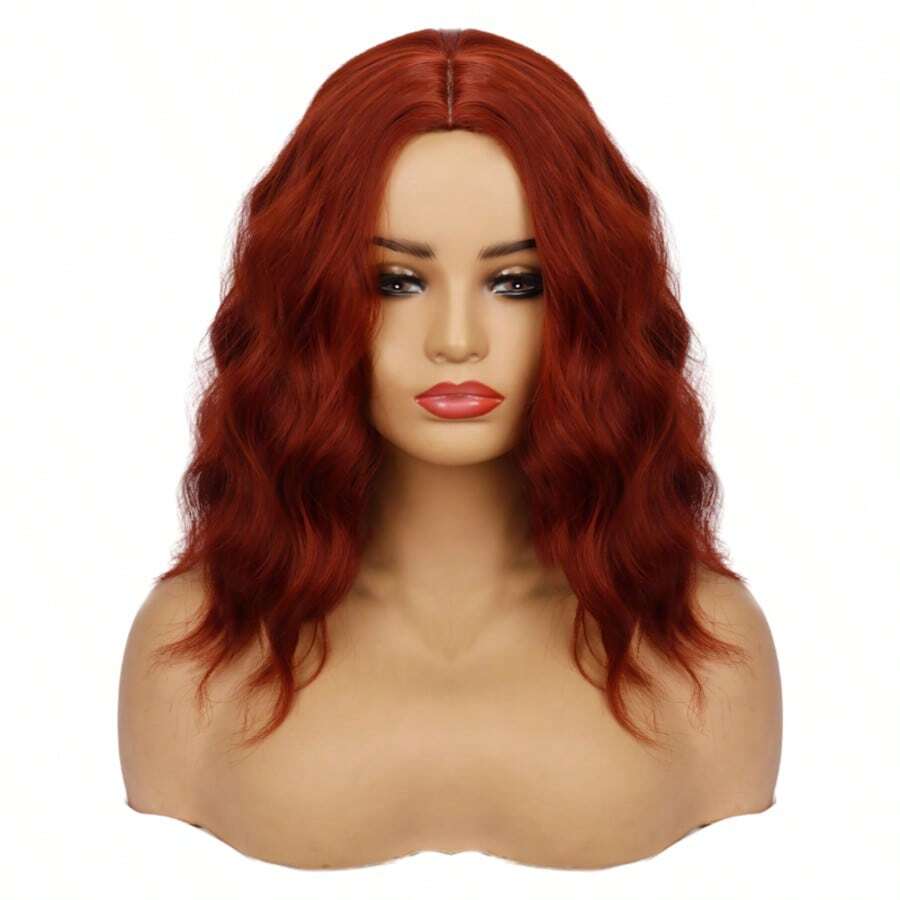 100% Bio Organic Super Natural Short Wig 40cm - Màu Đỏ Sâu - Xem 1
