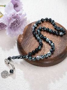 1pc Galaxy/Starry Sky Resin Rosary Beads, 10mm 45pcs Acrylic Imitation Amber Single Strand Bracelet - Multicolor - View 19