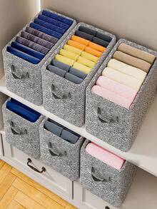 1 pieza Caja de almacenamiento de ropa plegable y plegable con asa, gran capacidad, cesta de almacenamiento portátil reforzada para ropa de cama, edredón, ahorro de espacio en el armario, dormitorio, hogar, dormitorio, cesta de lavandería, organizador de juguetes