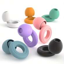 1 Pair Of Reusable Silicone Earplugs, Suitable For Sleeping And Swimming, Comes With 2 Replacement Tips, Can Be Used For Snoring Relief, Studying, Concerts, Comfortable And Durable - 白色 - 查看 2
