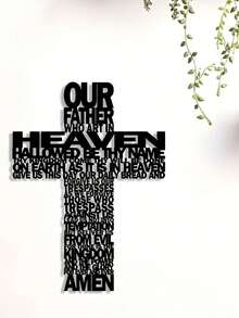 1 件优雅金属十字架墙饰，简约设计 - 适合音乐爱好者和古董收藏家的完美乔迁礼物，适合房间、卧室、墙壁的家居装饰 - 黑色 - 查看 5