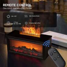 SULVGO Difusor e umidificador de óleos essenciais para lareira - Difusor ultrassônico de aromaterapia com LED de 7 cores e temporizador para quarto, casa e escritório