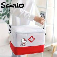 Sanrio 1 حقيبة تخزين الأدوية من سانريو - منظم من قماش الأكسفورد ذو سعة كبيرة وأقسام متعددة للاستخدام المنزلي والسفر والمستشفى والخارجي