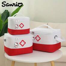 Sanrio 1 حقيبة تخزين الأدوية من سانريو - منظم من قماش الأكسفورد ذو سعة كبيرة وأقسام متعددة للاستخدام المنزلي والسفر والمستشفى والخارجي
