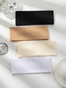 1/4条装时尚布艺发带，适合女性日常佩戴，多功能，可作健身头带、头巾、吸汗带，秋冬季女士发饰，适合度假装扮，优雅围巾，柔软头巾 - 彩色 - 查看 5