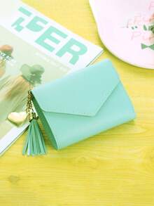 1 chiếc ví nhỏ kiểu cổ điển trơn, đựng tiền xu, thẻ tín dụng, ví da thật, ví nhỏ gọn cho nữ, ví nhỏ xinh mùa thu. - Nhiều màu - Xem 20