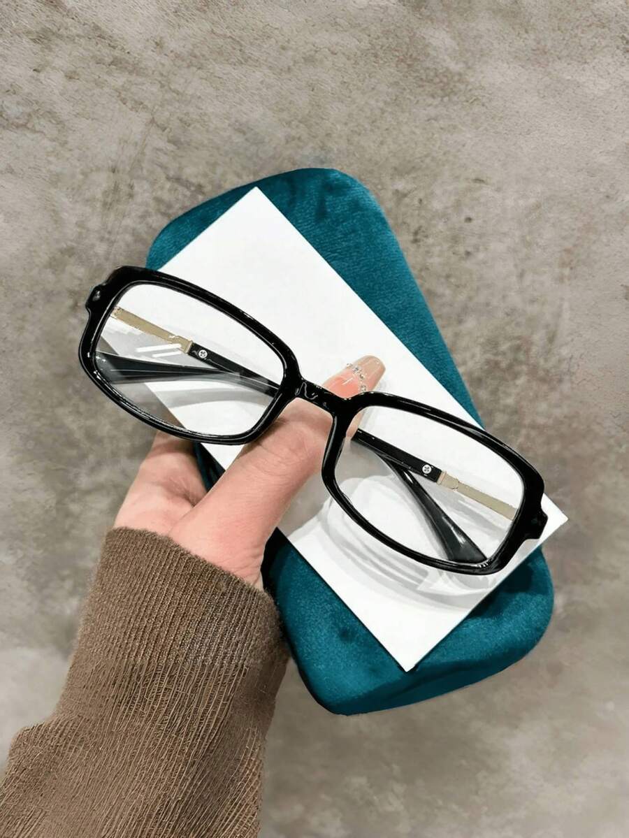 1pc Men Anti-Blue Light Clear Acrylic Frame Glasses Clear Glasses - Multicolor - View 1