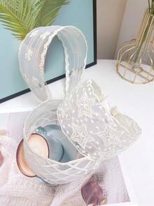 1件装女士性感蕾丝蝴蝶结发箍，优雅日常甜美校园风配饰，适合女士发饰，女士头饰发箍