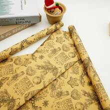 6pcs Christmas Gift & Stocking Pattern Kraft Paper Wrapping Paper Set - Suitable For Gift Wrapping, Bouquet Wrapping, Clothing Packaging, Home Decor, Arts & Crafts, DIY, Gift Bags, Birthday Decor, Wedding Decor, Gift Decor, Party Favor Decor, Perfect For Christmas Holiday And Party Decoration