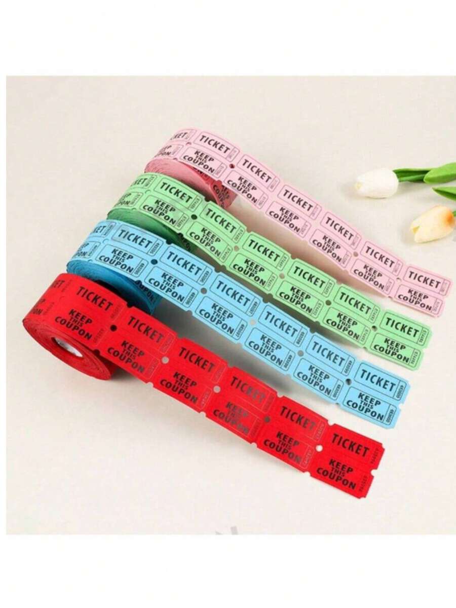 200 peças/Conjunto de Bilhetes de Rifa em Rolo Duplo, Bilhetes para Eventos, Carnavais, Prêmios de Porta, Bebidas e Mais, Bilhetes de Loteria Estudantil, Presentes para Amigos no Natal e Halloween